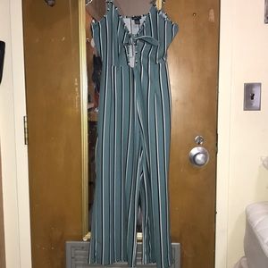 Blue/Green striped Jumpsuit